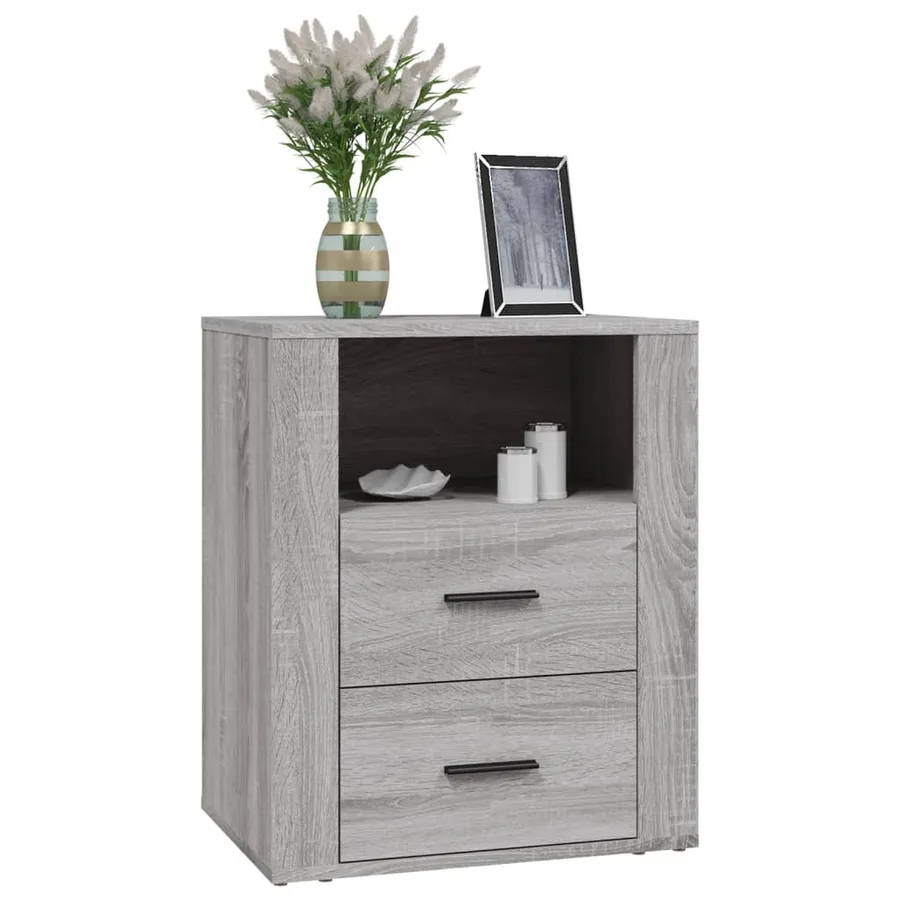 Table de chevet Sonoma gris 50x36x60 cm Bois d'ingénierie - 4