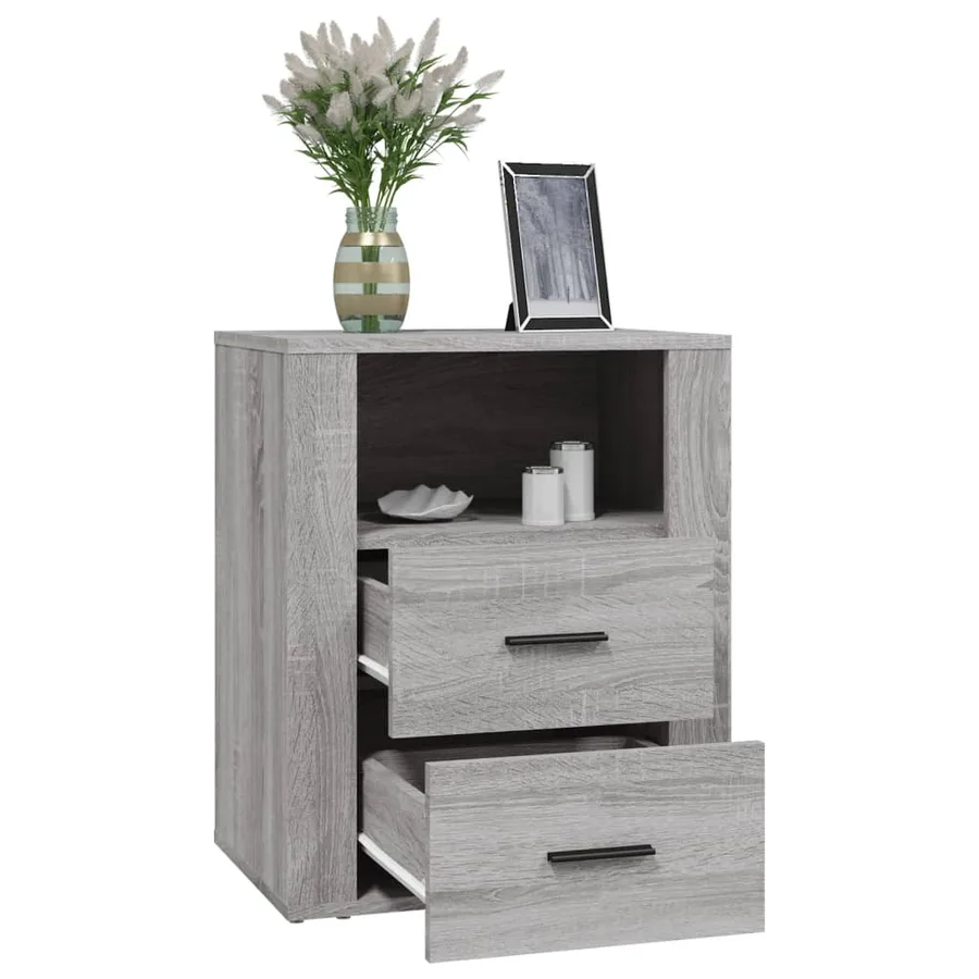 Table de chevet Sonoma gris 50x36x60 cm Bois d'ingénierie - 5