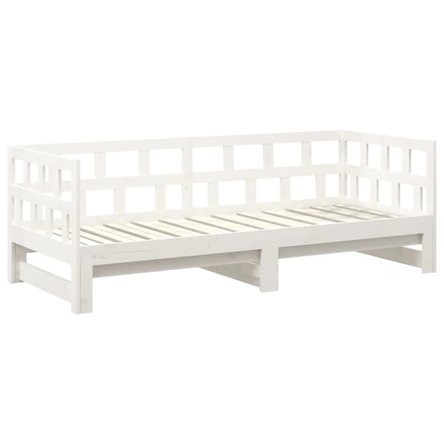 Lit coulissant sans matelas blanc 2x(90x200) cm - 10