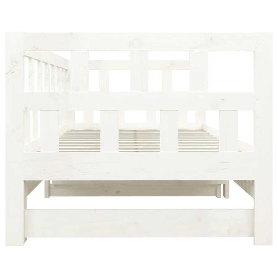 Lit coulissant sans matelas blanc 2x(90x200) cm - 11