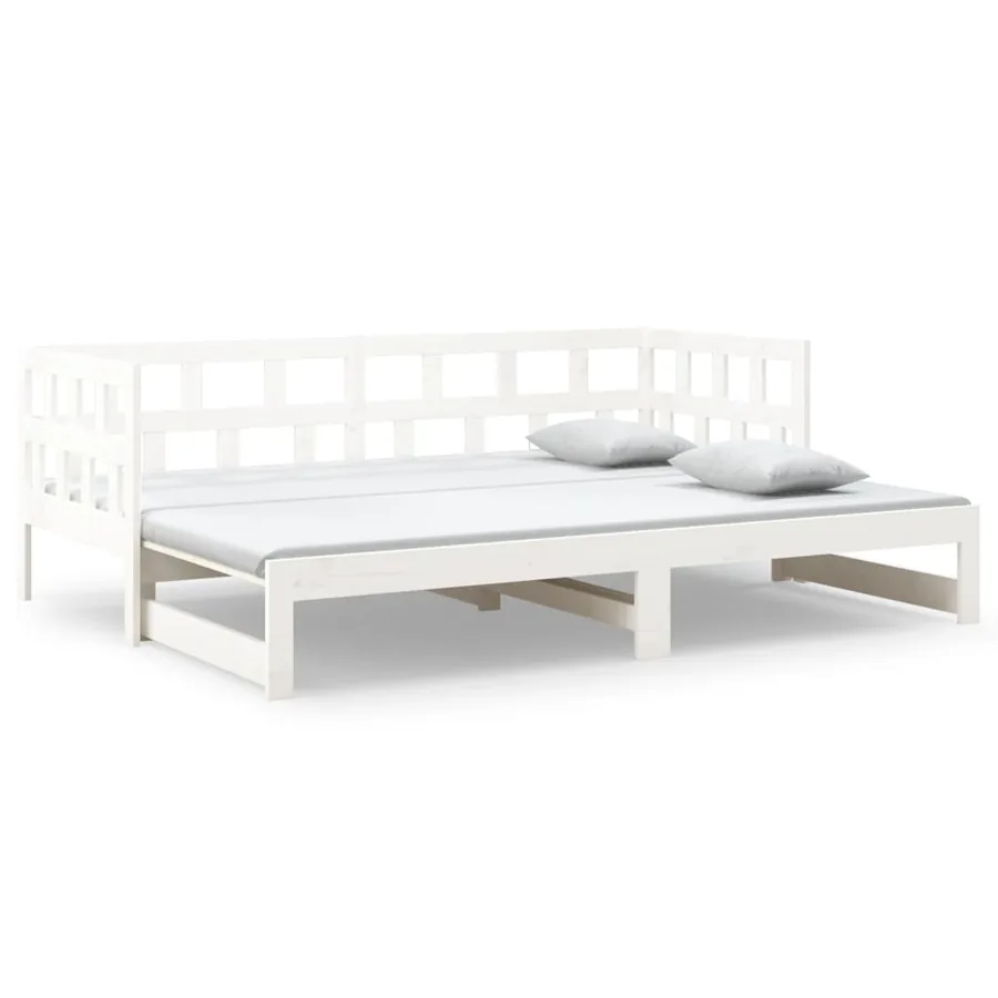 Lit coulissant sans matelas blanc 2x(90x200) cm - 2