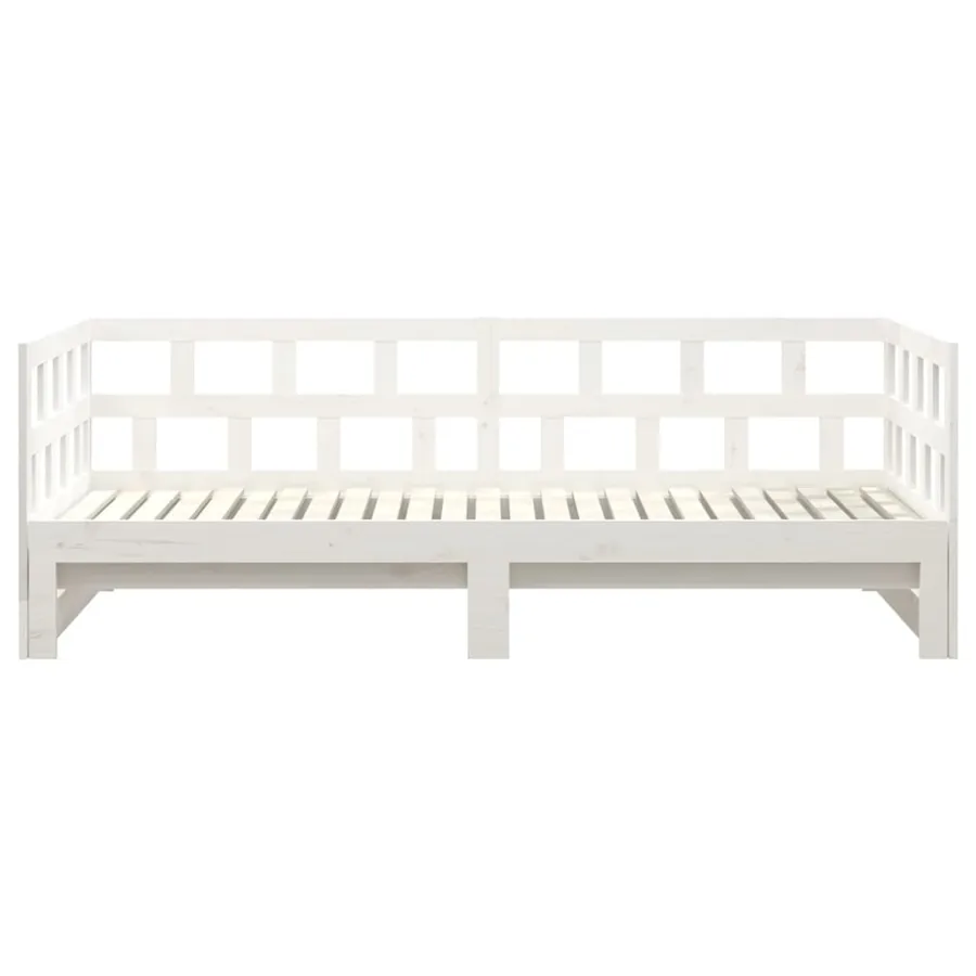Lit coulissant sans matelas blanc 2x(90x200) cm - 9