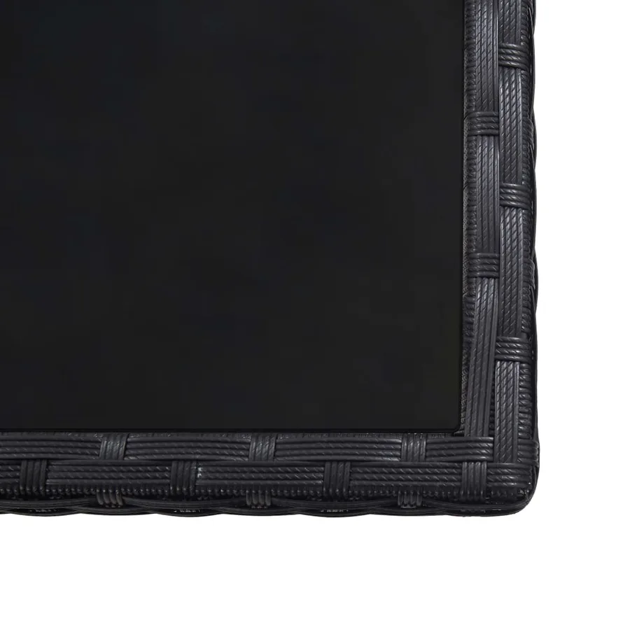 Ensemble à manger d'extérieur 17 pcs avec coussins Rotin Noir - 12