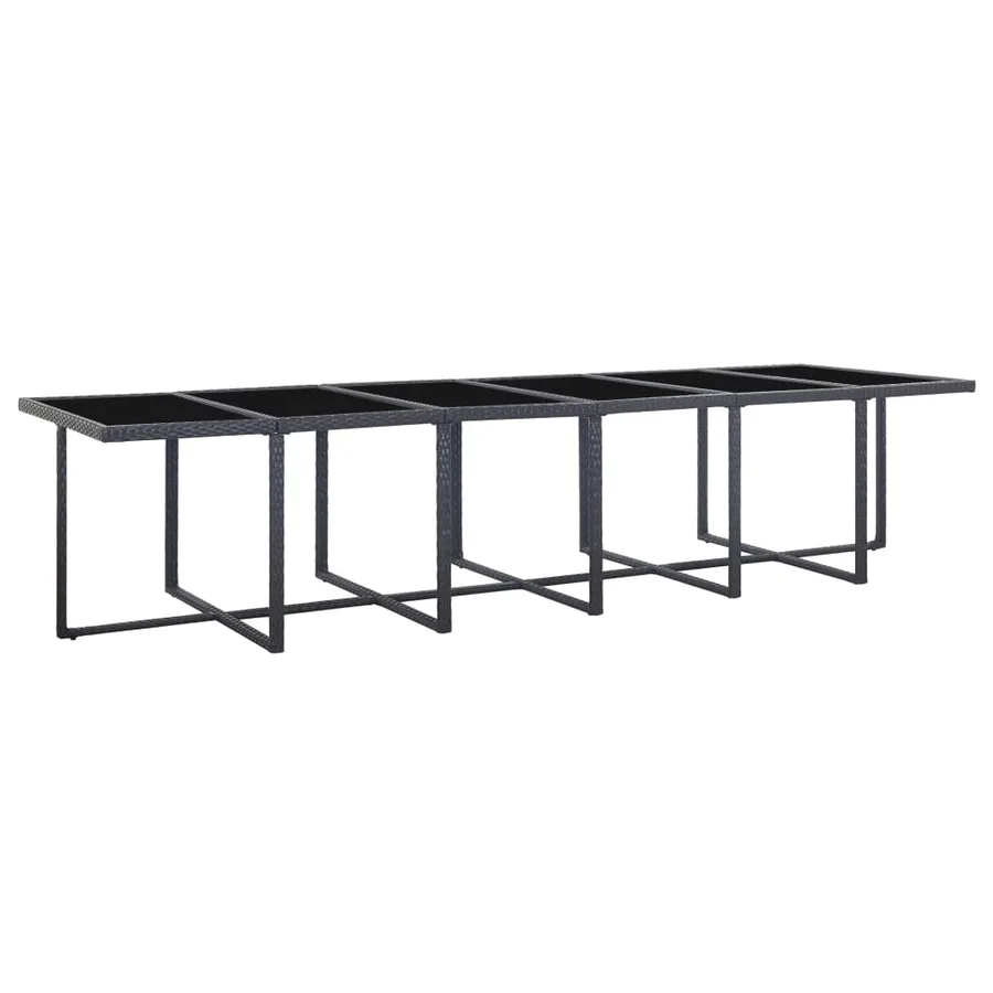 Ensemble à manger d'extérieur 17 pcs avec coussins Rotin Noir - 4