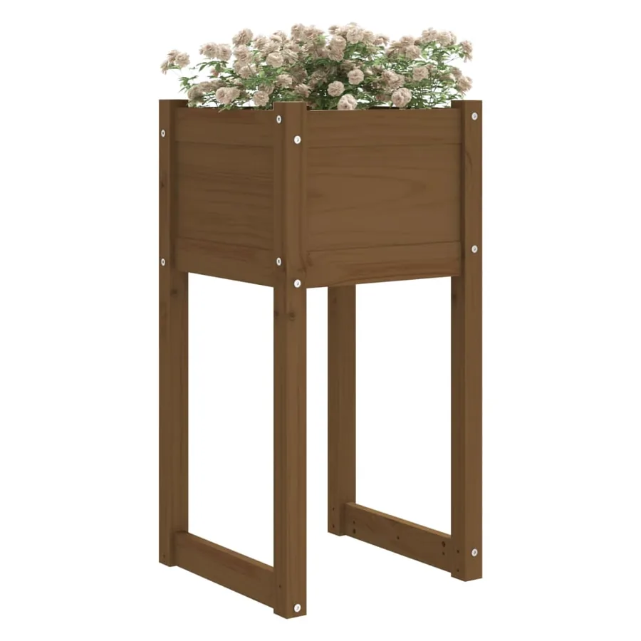 Jardinières 2 pcs Marron miel 40x40x81 cm Bois massif de pin - 3