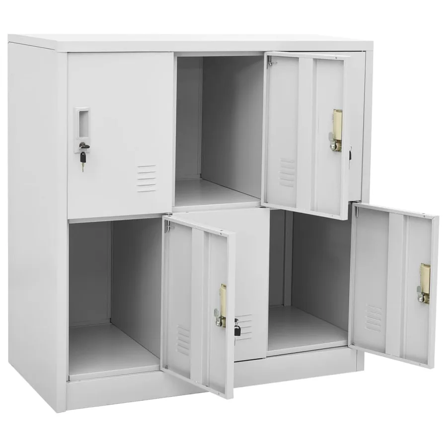 Armoires à casiers 2 pcs Gris clair 90x45x92,5 cm Acier - 6