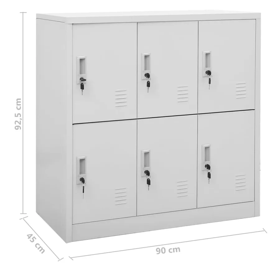 Armoires à casiers 2 pcs Gris clair 90x45x92,5 cm Acier - 9