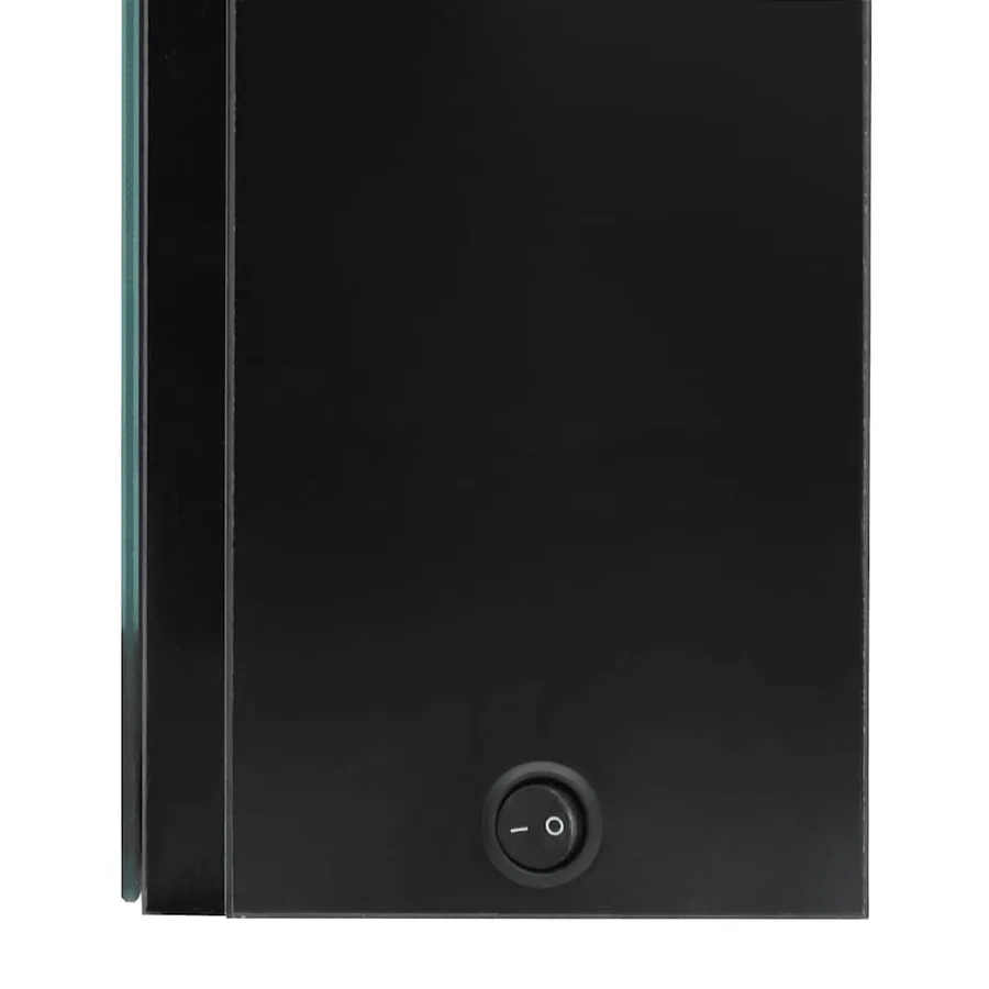 Armoire de salle de bain à miroir LED noir brillant 50x13x70 cm - 6