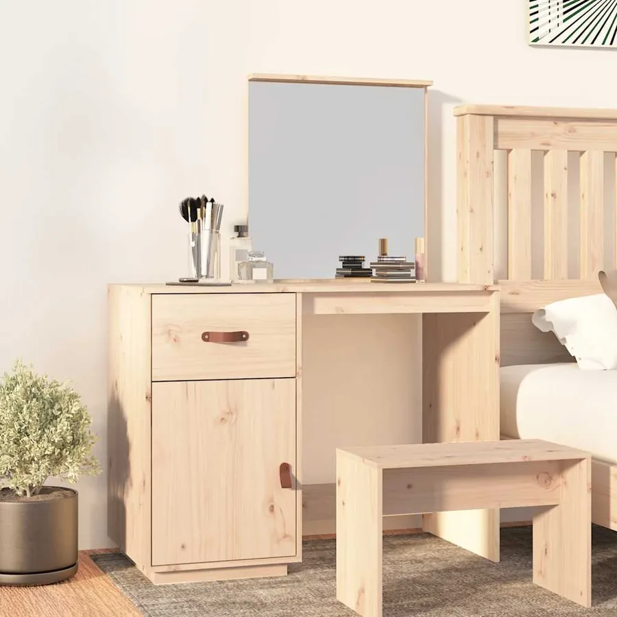 Coiffeuse 95x50x134 cm Bois de pin massif