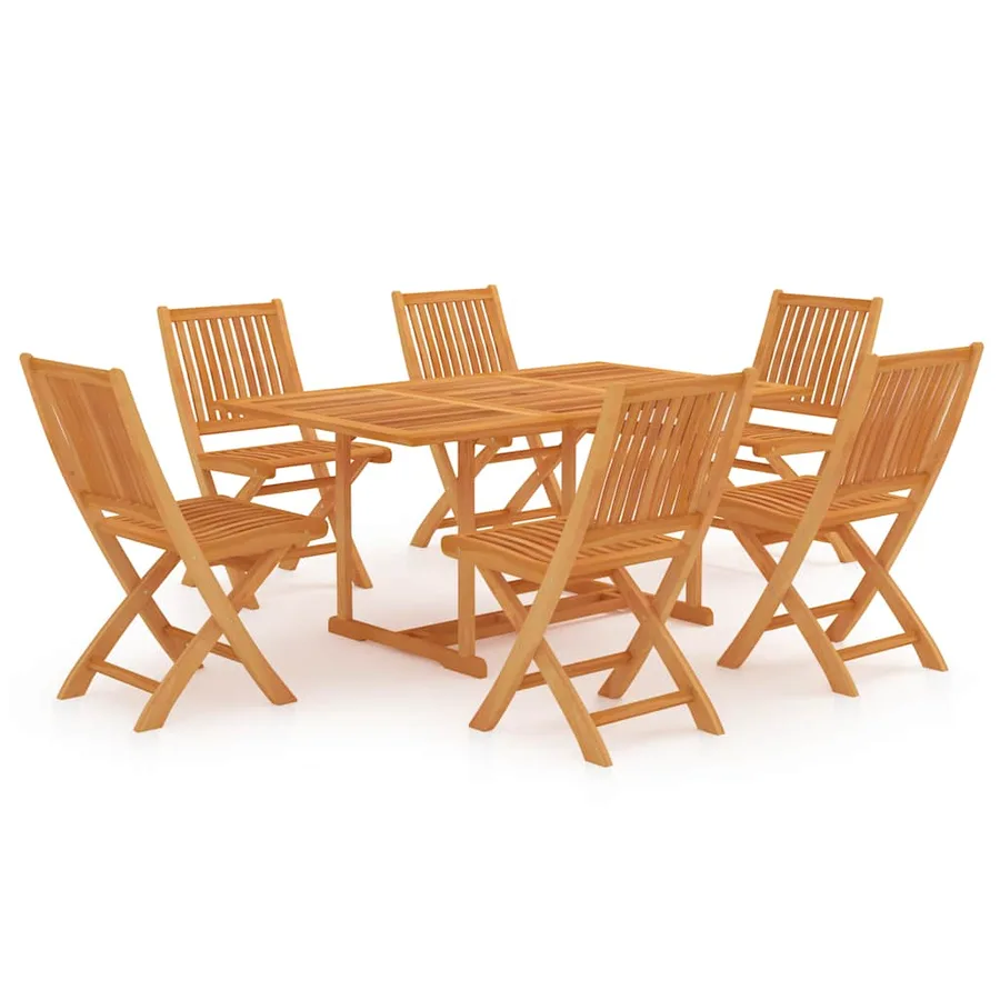 Ensemble à manger de jardin 7 pcs Bois de teck massif - 2