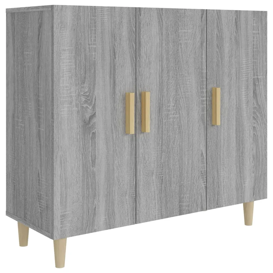 Buffet sonoma gris 90x34x80 cm bois d'ingénierie - 2