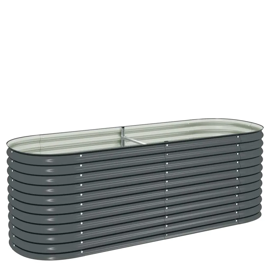 Lit surélevé de jardin 240x80x81 cm Acier galvanisé Gris - 2