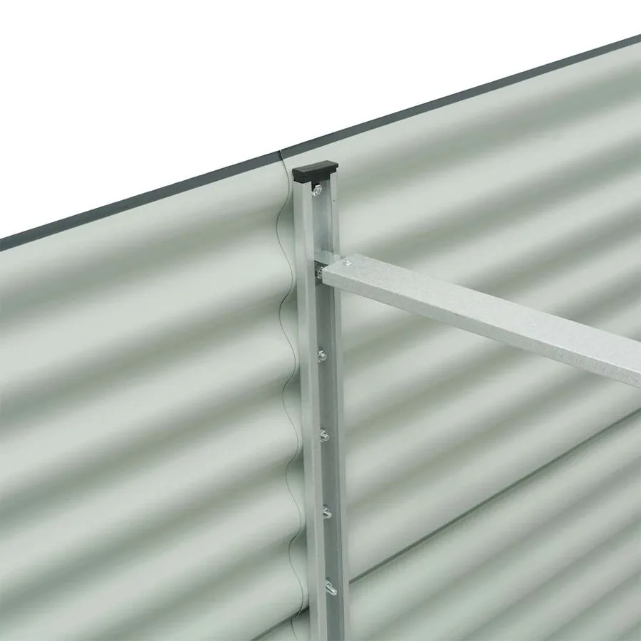 Lit surélevé de jardin 240x80x81 cm Acier galvanisé Gris - 7