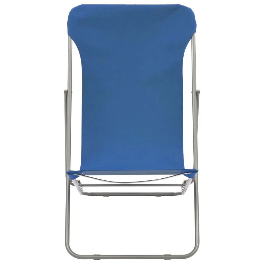 Chaises de plage pliables lot de 2 Acier et tissu oxford Bleu - 3