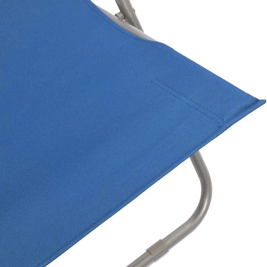 Chaises de plage pliables lot de 2 Acier et tissu oxford Bleu - 8