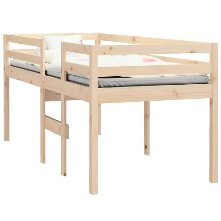 Lit haut sans matelas 90x190 cm bois de pin massif - 3
