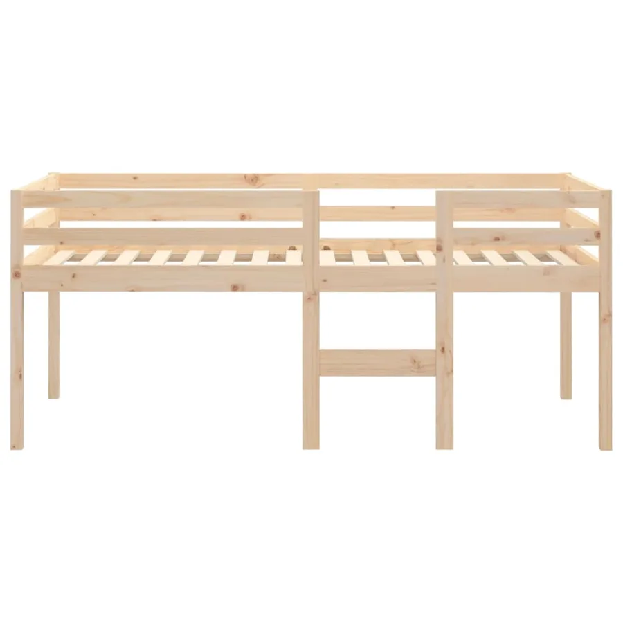 Lit haut sans matelas 90x190 cm bois de pin massif - 5
