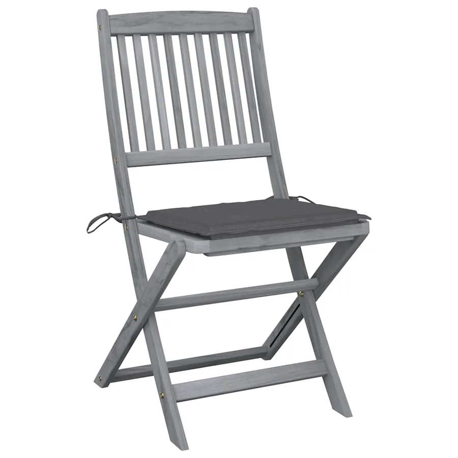 Chaises pliables d'extérieur lot de 4 et coussins Bois d'acacia - 2