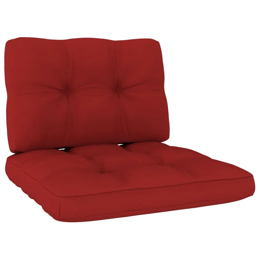 Chaise de jardin avec coussins rouge Bois de pin imprégné - 4