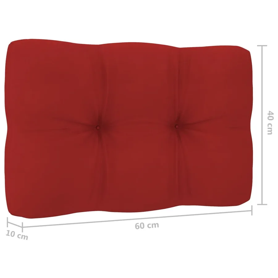 Chaise de jardin avec coussins rouge Bois de pin imprégné - 5