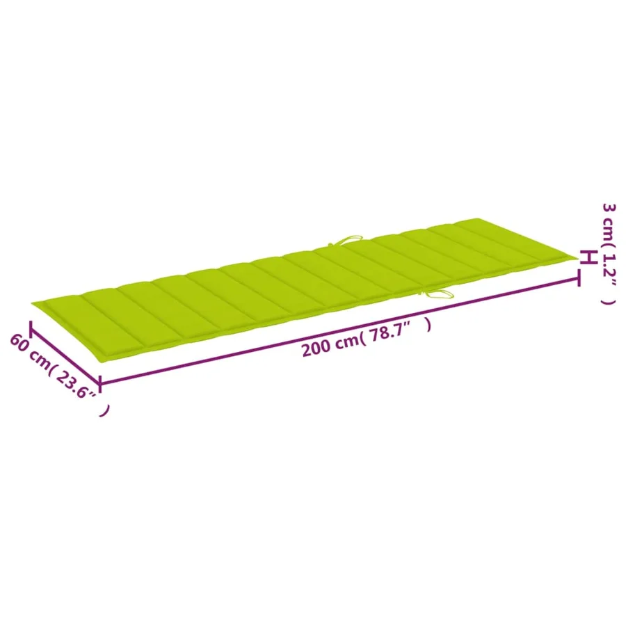 Chaises longues lot de 2 avec table et coussins Acacia solide - 20