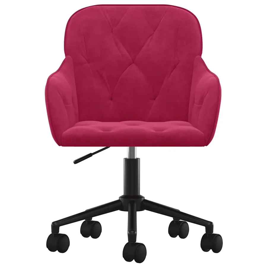 Chaises pivotantes à manger lot de 2 Rouge bordeaux Velours - 4