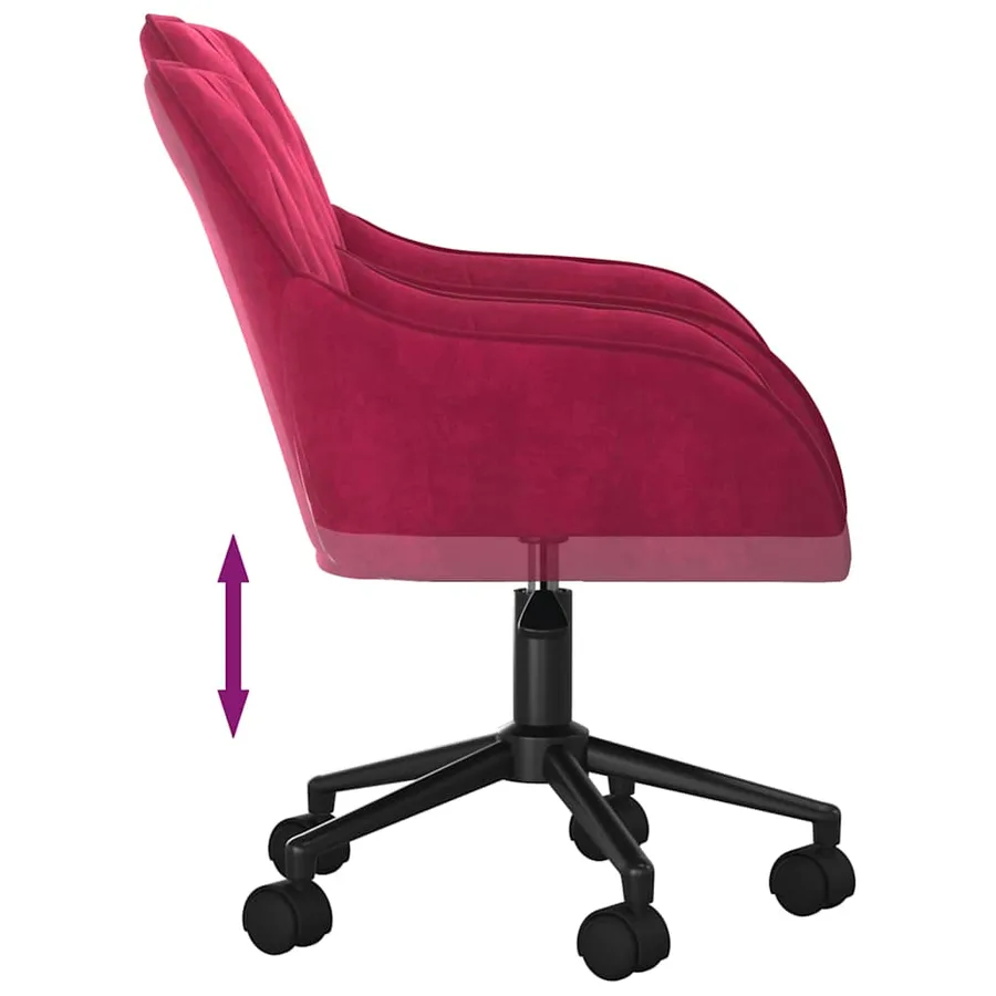 Chaises pivotantes à manger lot de 2 Rouge bordeaux Velours - 7