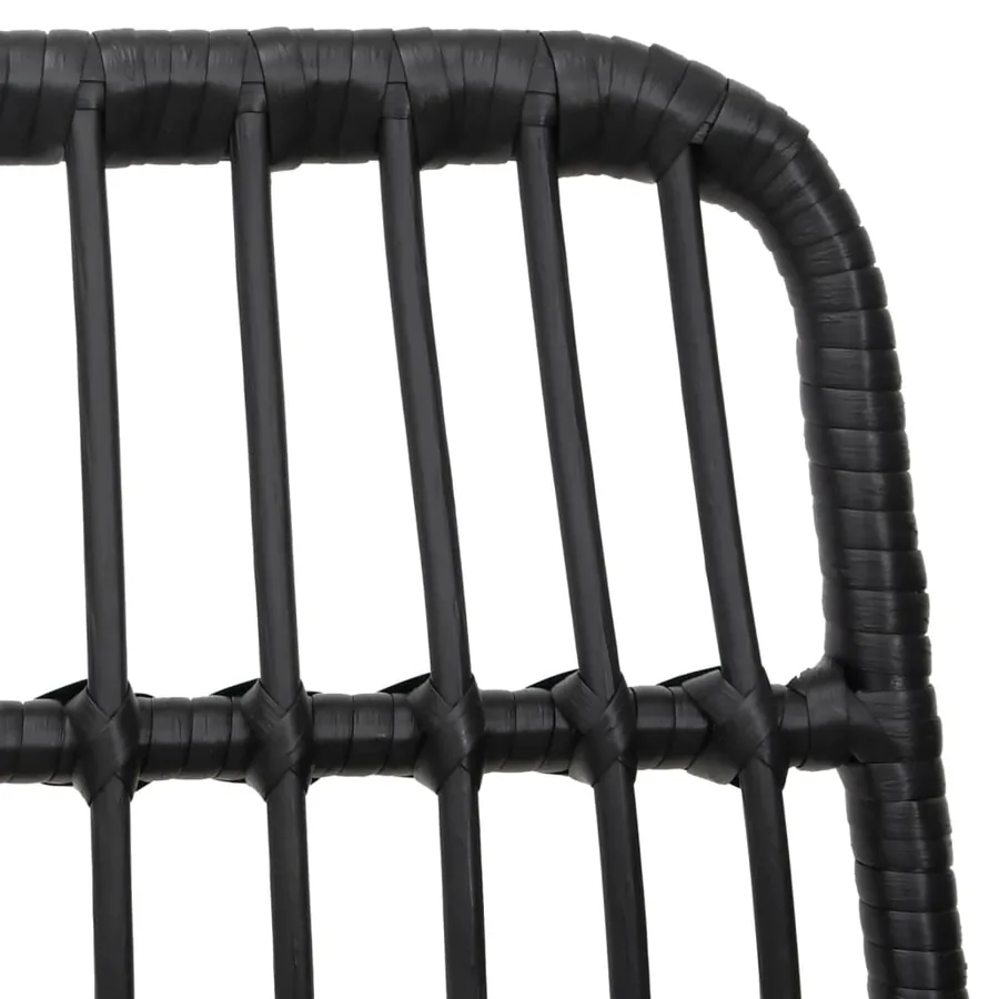 Ensemble à manger de jardin 5 pcs Noir Résine tressée - 6