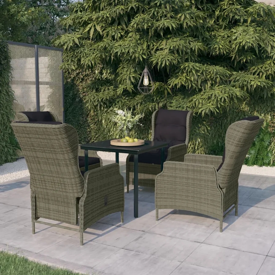 Ensemble à manger de jardin 5 pcs Marron