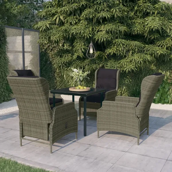 Ensemble à manger de jardin 5 pcs Marron