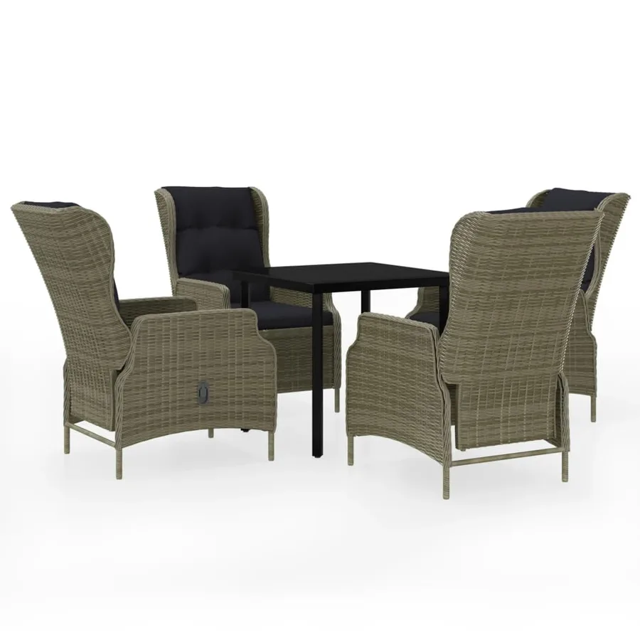 Ensemble à manger de jardin 5 pcs Marron - 2