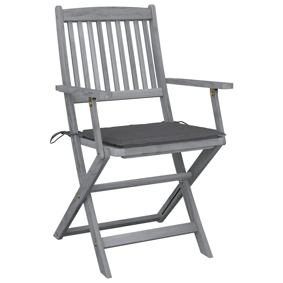 Chaises pliables d'extérieur lot de 4 et coussins Bois d'acacia - 3
