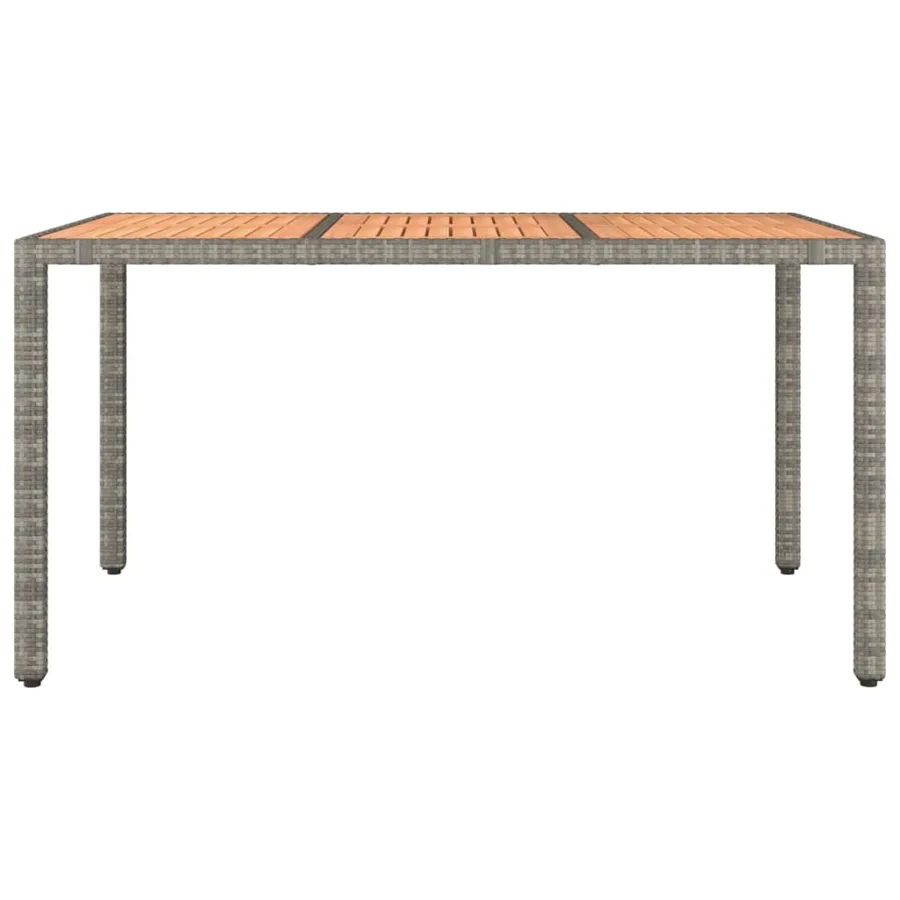 Table de jardin et dessus en bois Gris Résine tressée et acacia - 3