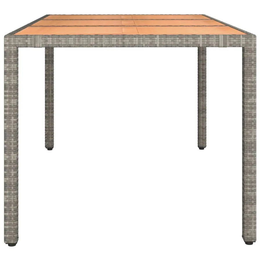 Table de jardin et dessus en bois Gris Résine tressée et acacia - 4