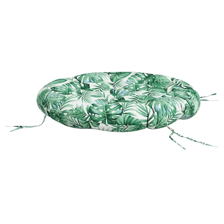 Coussin rond à motif de feuilles Ø 100 x11 cm tissu oxford - 4