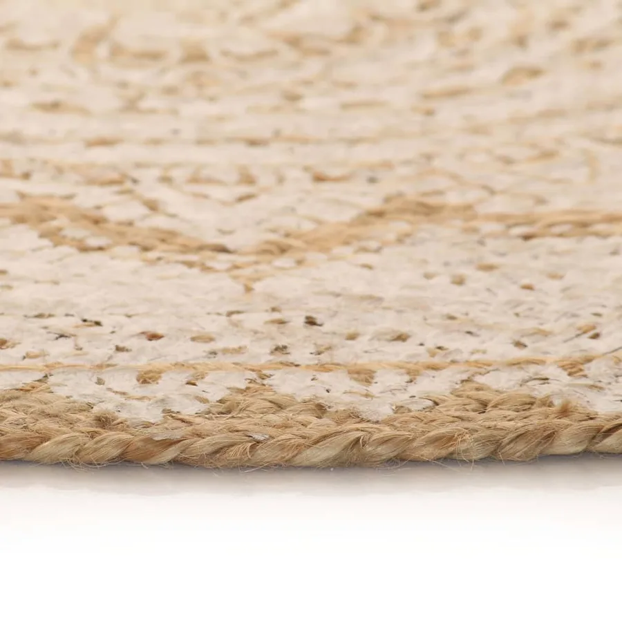 Tapis de sol Jute tressée imprimée 150 cm Rond - 3
