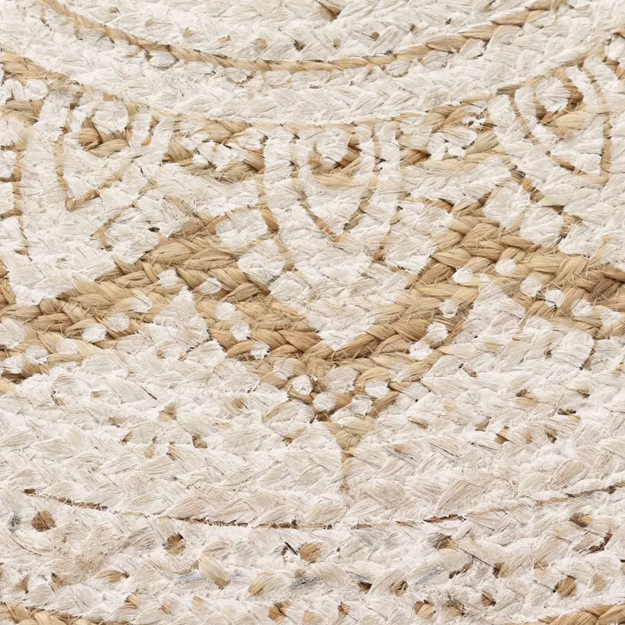 Tapis de sol Jute tressée imprimée 150 cm Rond - 4