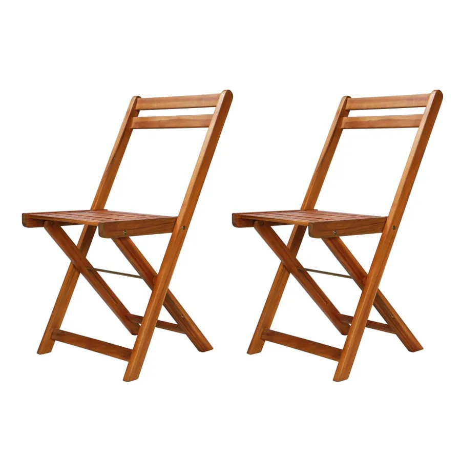 Mobilier de bistro pliable 3 pcs Bois d'acacia solide - 3