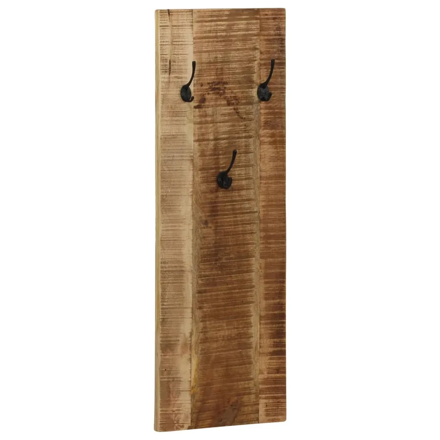 Porte-manteau mural 2 pcs Bois de manguier massif 36x110x3 cm - 11