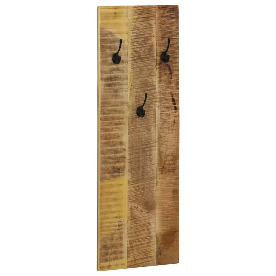 Porte-manteau mural 2 pcs Bois de manguier massif 36x110x3 cm - 12