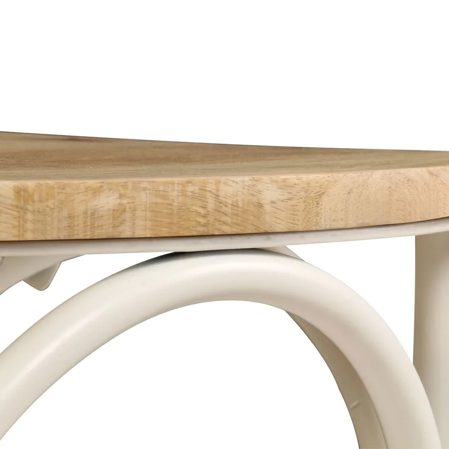 Chaises à dossier croisé lot de 6 blanc bois de manguier massif - 9