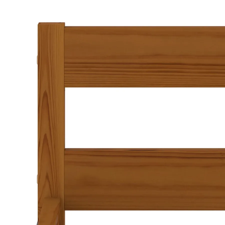 Cadre de lit sans matelas marron miel pin massif 100x200 cm - 5