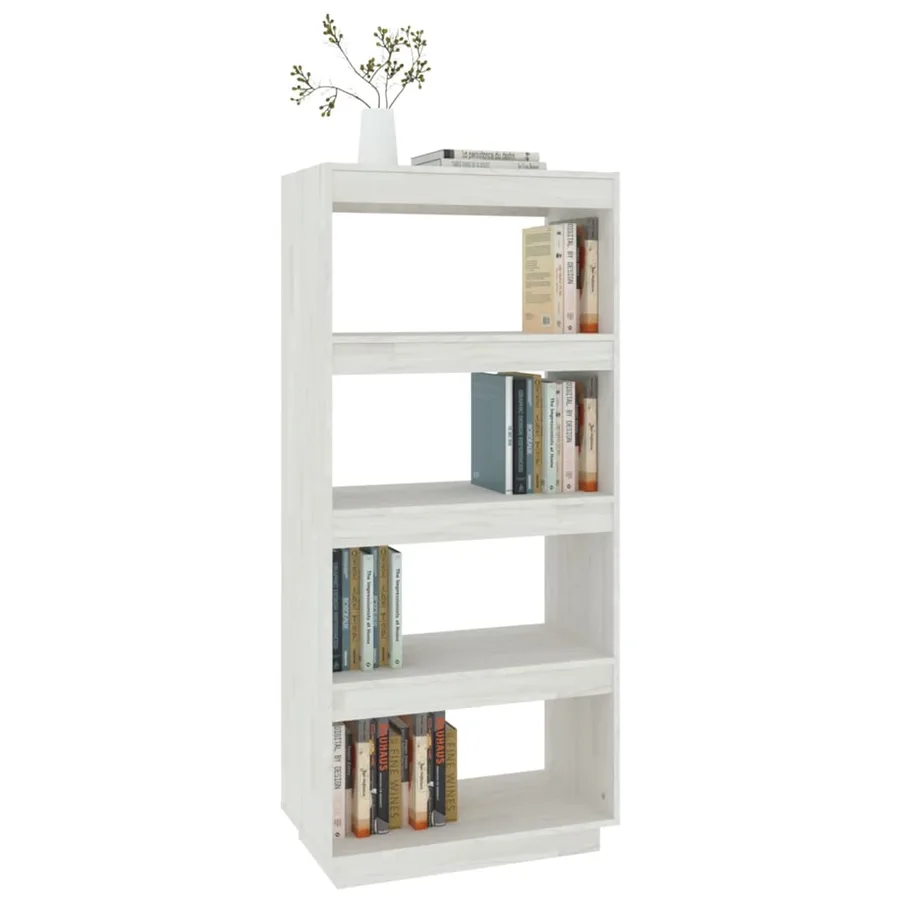 Bibliothèque/Séparateur de pièce Blanc 60x35x135 cm Pin massif - 4