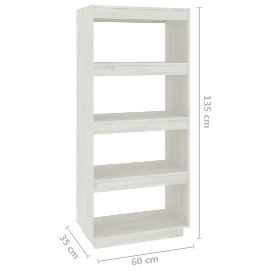 Bibliothèque/Séparateur de pièce Blanc 60x35x135 cm Pin massif - 8