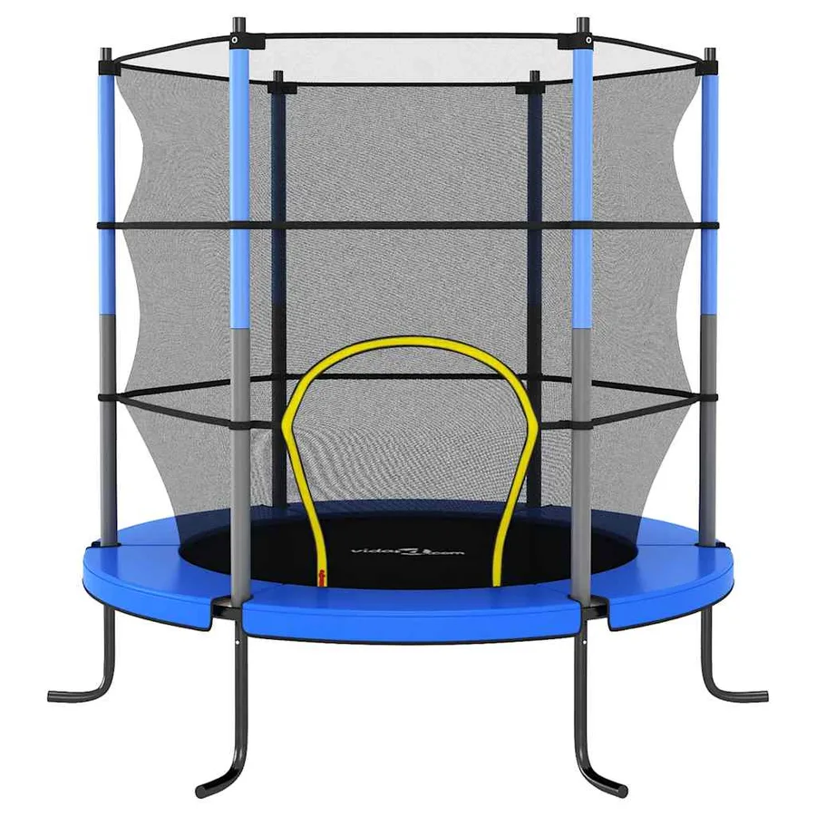 Trampoline avec filet de sécurité Rond 140x160 cm Bleu - 2