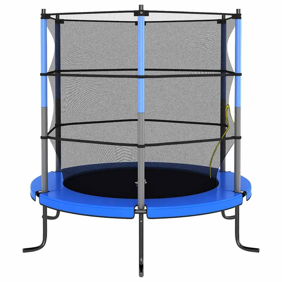Trampoline avec filet de sécurité Rond 140x160 cm Bleu - 3