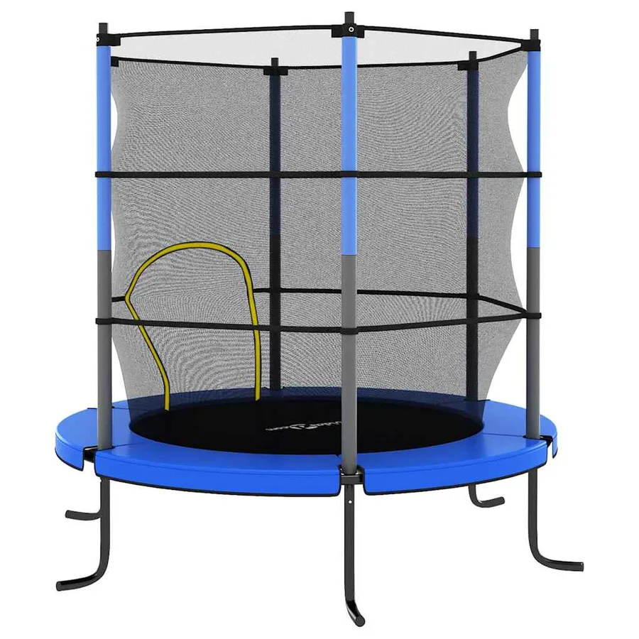 Trampoline avec filet de sécurité Rond 140x160 cm Bleu - 4