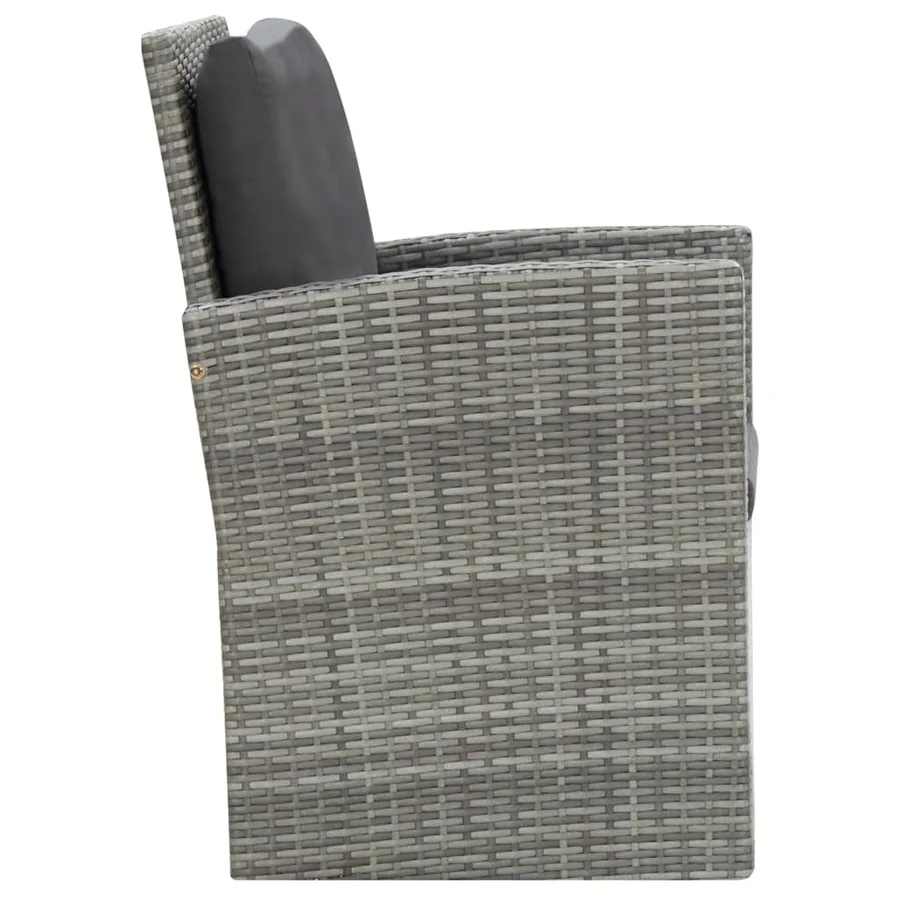 Ensemble à manger d'extérieur 5pcs coussins Résine tressée Gris - 10