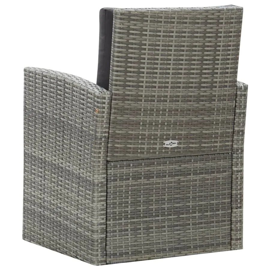 Ensemble à manger d'extérieur 5pcs coussins Résine tressée Gris - 11