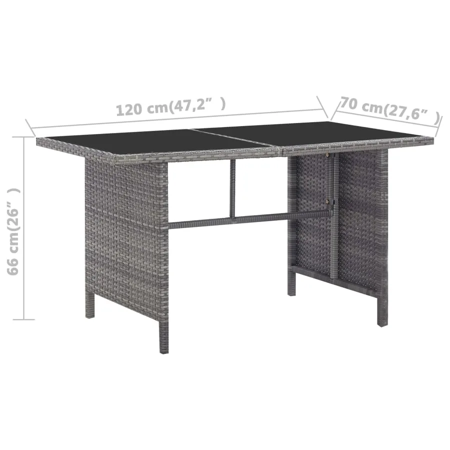 Ensemble à manger d'extérieur 5pcs coussins Résine tressée Gris - 15